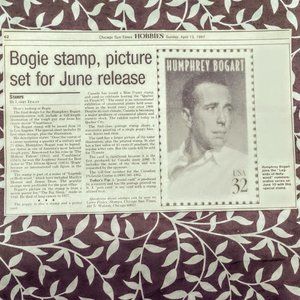 Chicago Sun Times Hobbies Sunday April 13, 1997 Humphrey Bogart Stamp